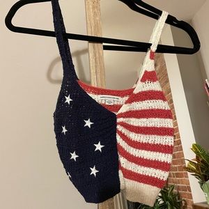 Cute crocheted American flag crop top from American Eagle!